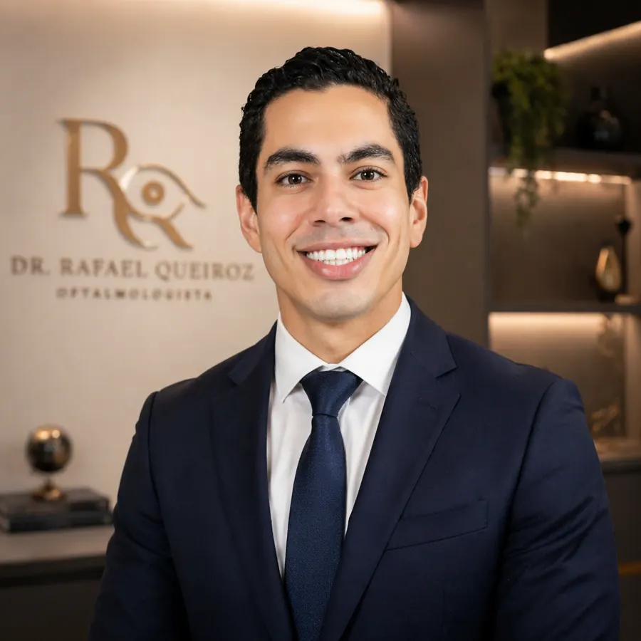 Conheça o Dr. Rafael Queiroz, oftalmologista em Barretos, CRM-SP 227213, com formação em Medicina pela Faculdade de Medicina de Barretos, residência na FAMERP e fellowship na UNIFESP/EPM.